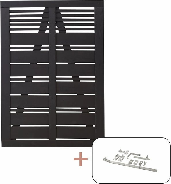 Plus Einzeltor Silence aus Nadelholz in Schwarz, Breite: 100 cm, Höhe: 140 cm - Bild 1