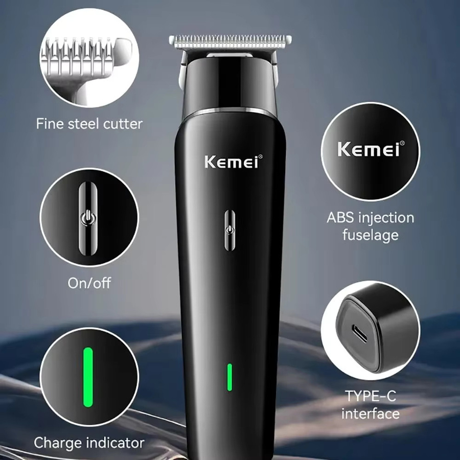 Kemei KM-1115 Professioneller kabelloser Herren-Haarschneider in Schwarz mit USB-Ladefunktion - Bild 2
