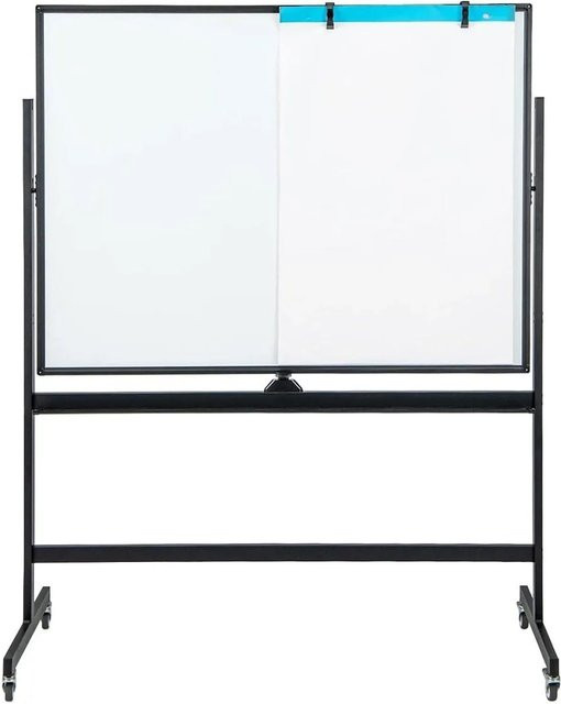 Costway Mobiles Doppelseitiges Whiteboard in Schwarz und Weiß B/H: 120 x 90 cm - Bild 1