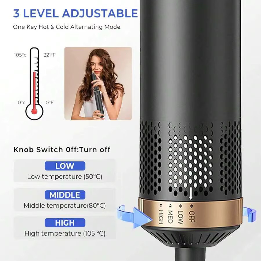 UKLISS 5-in-1 Haartrockner-Bürste, Multifunktional, Unisex - Bild 3