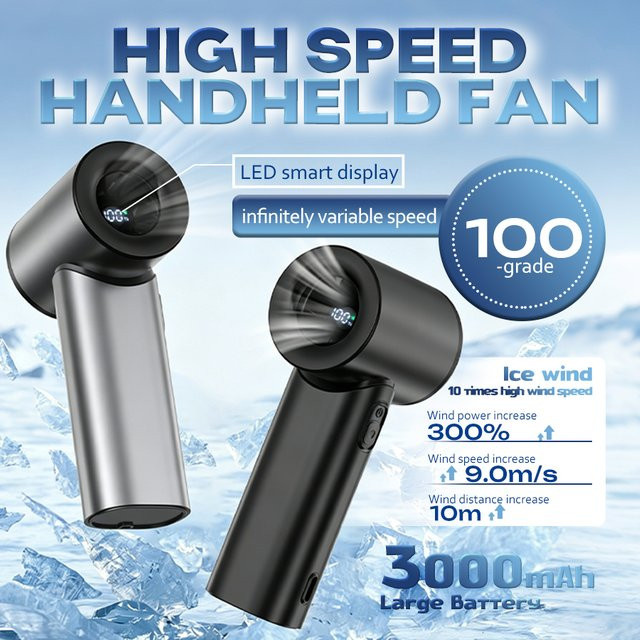 HAOYUNMA Mini Handventilator wiederaufladbar in Schwarz für Outdoor, Reisen und Camping - Bild 1