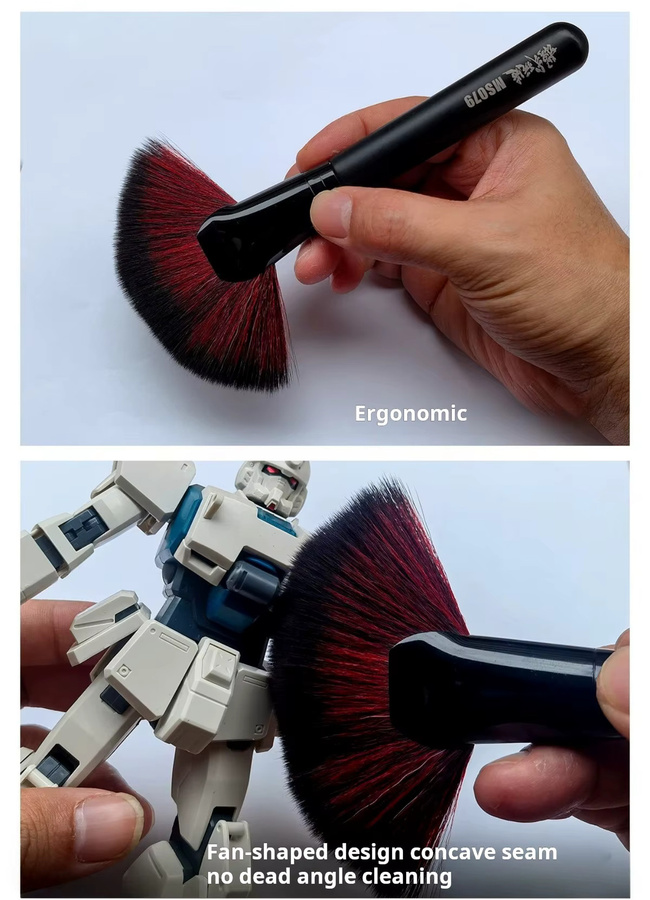 MSWZ MS079 Staubentfernungsbürste in Schwarz, fächerförmige weiche Bürste für Modellbau und DIY-Handwerk - Bild 2