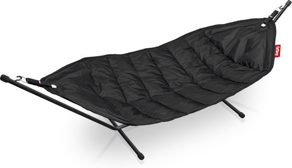Fatboy Headdemock Hängematte mit Gestell in Schwarz aus UV-beständigem Polyester und pulverbeschichtetem Metall