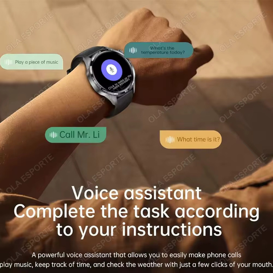 Ola Esporte Hw12 Smartwatch für Herren mit HD AMOLED-Bildschirm, GPS, Herzfrequenzmessung, Blutdruckkontrolle und Bluetooth-Anruffunktion, wasserdicht, in Schwarz oder Silber - Bild 3