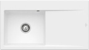Villeroy & Boch Spüle Subway Style 50 in Stone White mit CeramicPlus Beschichtung, Aufsatzspüle, links - Bild 1