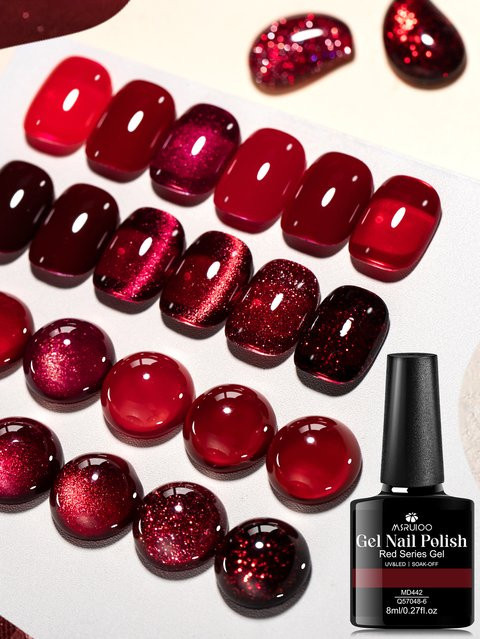 MSRUIOO Gel Nagellack, Kirschrot, 8 ml - Bild 1