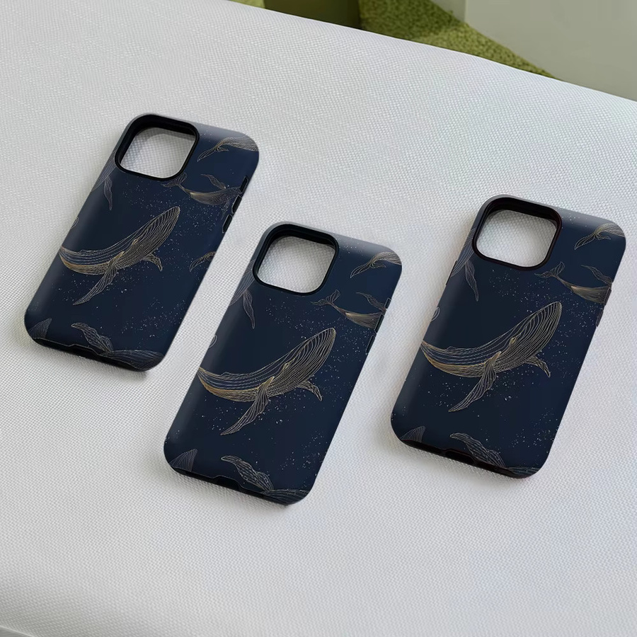 Potdemiel Gold-Line-Wale Handyhülle mit Magnetfunktion für iPhone 17 16 15 14 13 Pro Max Plus, robuste doppelschichtige Schutzhülle in Gold und Blau - Bild 5