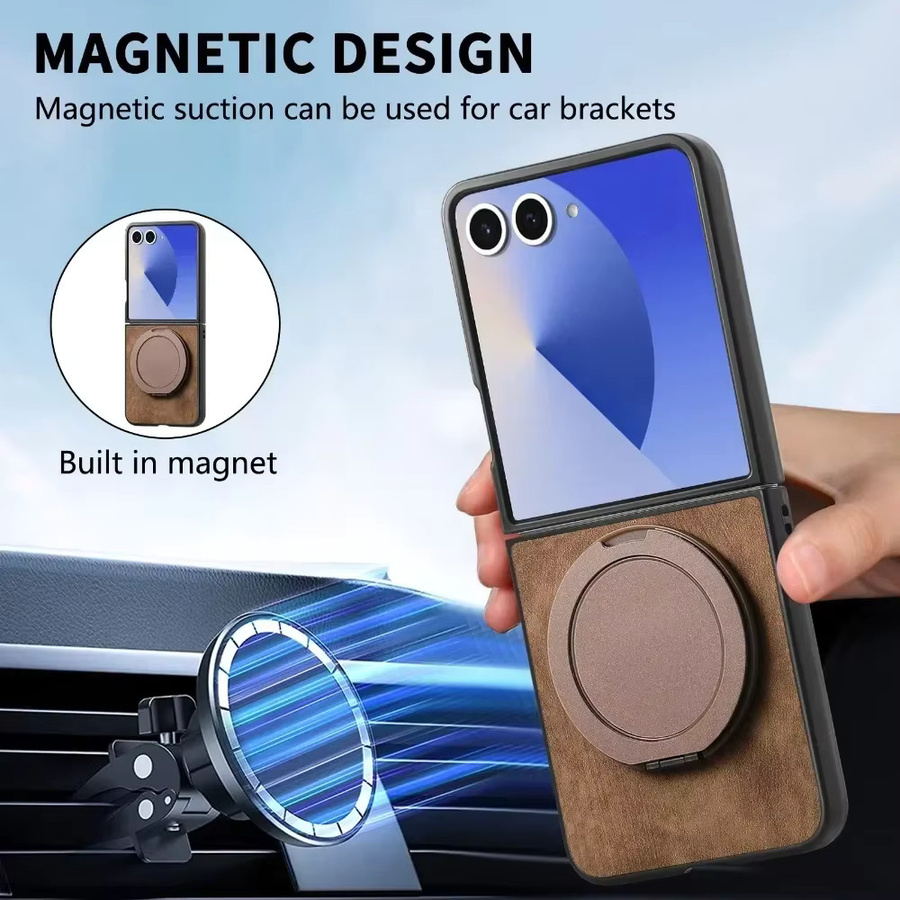Magnetische Handyhülle mit 360 Grad rotierbarem unsichtbarem Ständer für Samsung Galaxy Z Flip 7 6 5 4 3 5G in Blau - Bild 3