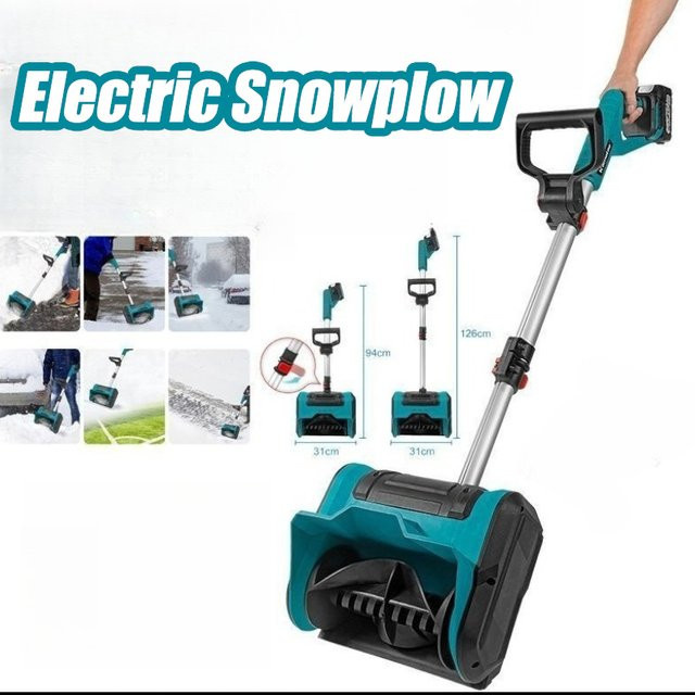 Elektrische Schneeschaufel mit 10 Zoll für Makita LXT Akku, inklusive Teleskopstange und verstellbarem Vordergriff - Bild 1