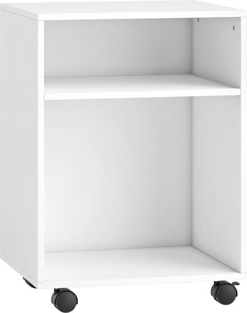 HOMCOM Druckerständer mit 2 offenen Regalen und Rollen, weißer Druckerwagen für Büro und Home Office, B/T/H: 40 x 35 x 56 cm - Bild 1