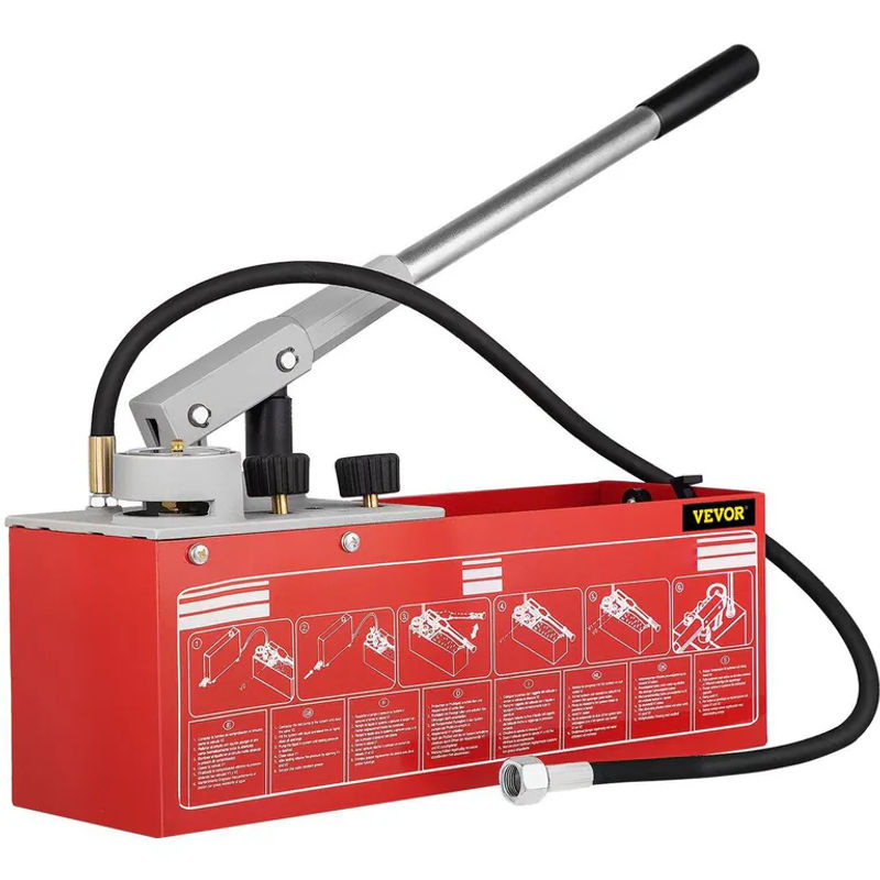 Buying Solutions MB Hydrostatische Druckprüfpumpe in Rot mit 12,1-Liter-Tank für Tests bis 60 bar/860 psi, manuelles hydraulisches Wasserdruckprüfgerät-Kit mit Dreifach-Manometer und R 1/2 Anschluss - Bild 5