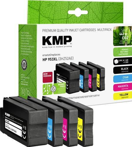 KMP Druckerpatronen Kombi-Pack kompatibel mit HP 953XL, Tintenpatronen Set in Schwarz, Cyan, Magenta und Gelb - Bild 1
