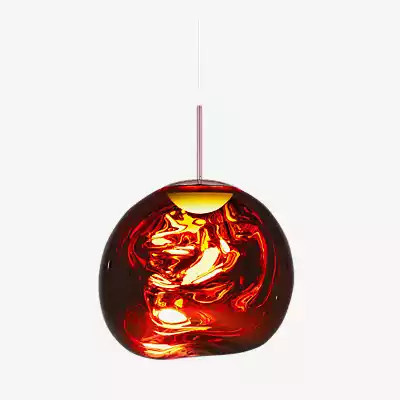 Tom Dixon Melt LED Pendelleuchte aus Glas in Rot und Gold/Messing - Bild 1