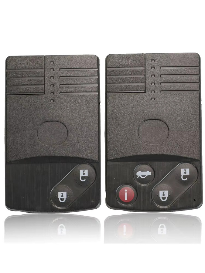 Jingyuqin Smartcard Remote Key Shell Ersatz für Mazda MX-5 CX-7 RX-8 CX-9 mit 2 oder 4 Tasten in Schwarz - Bild 2