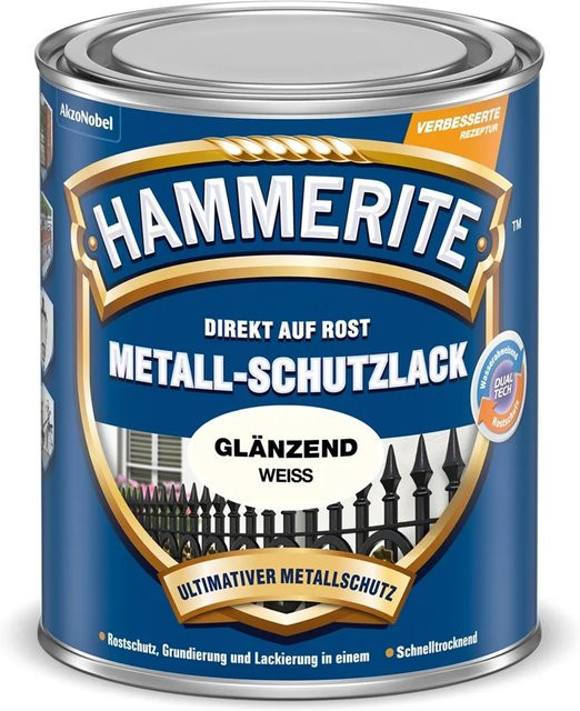 Hammerite Metall-Schutzlack Weiß glänzend 2,5 l - Bild 1