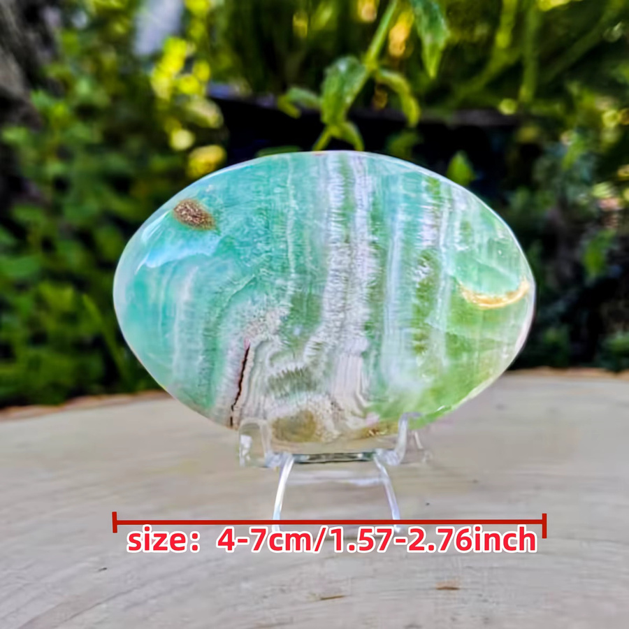 Karibischer Calcit Handstein von CrystalHola in ovaler Form zur Dekoration von Heim und Büro - Bild 5