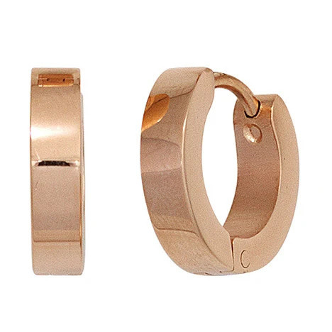 Colfem Creolen Edelstahl, Roségold, Unisex - Bild 1