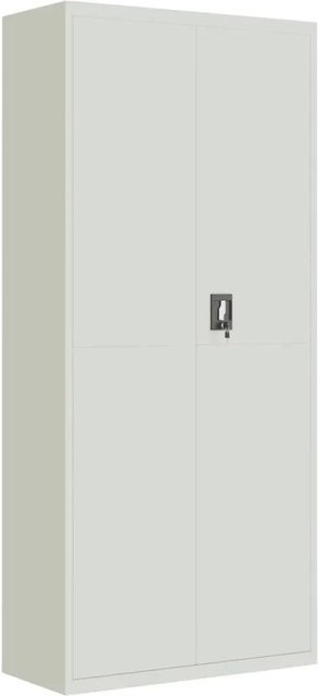 vidaXL Aktenschrank aus pulverbeschichtetem Stahl in Hellgrau mit Türen und Schloss, B/T/H: 90 x 40 x 200 cm - Bild 1