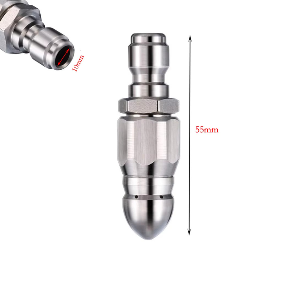 DAZZLEEX Kanalisations-Jetter Düse für 1/4 Zoll Hochdruckreiniger mit 5000 PSI, Silber - Bild 2