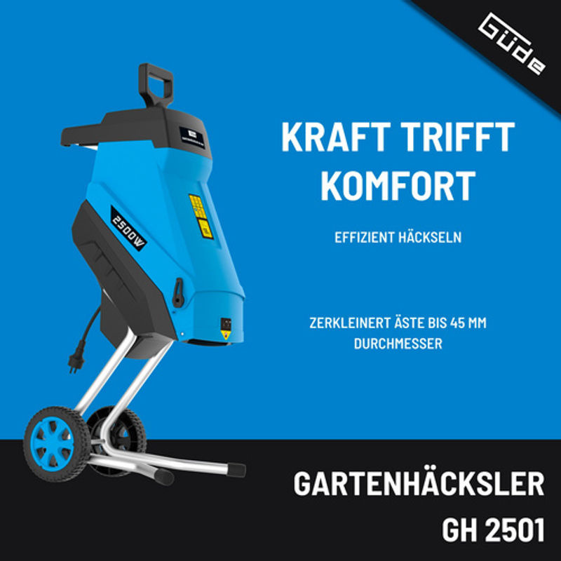 Güde Elektro-Messerhäcksler GH 2501 in Blau mit Stahlklingen - Bild 3