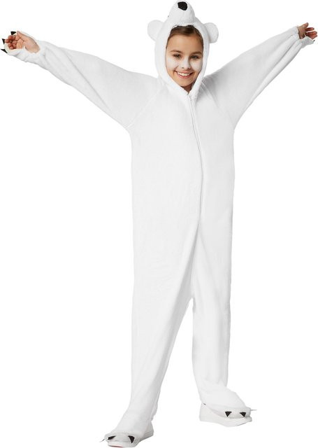 tectake Kinderkostüm Eisbär, Tiere, Weiß, Plüsch / Textil - Bild 1