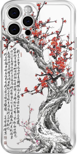 Handyhülle mit chinesischem Tusche-Pflaumenblüten-Druck für Samsung Galaxy A10 A11 A12 A13 A20s A22 A23 A32 A33 A50 A52 A53 A72 A73 in Multicolour - Bild 1
