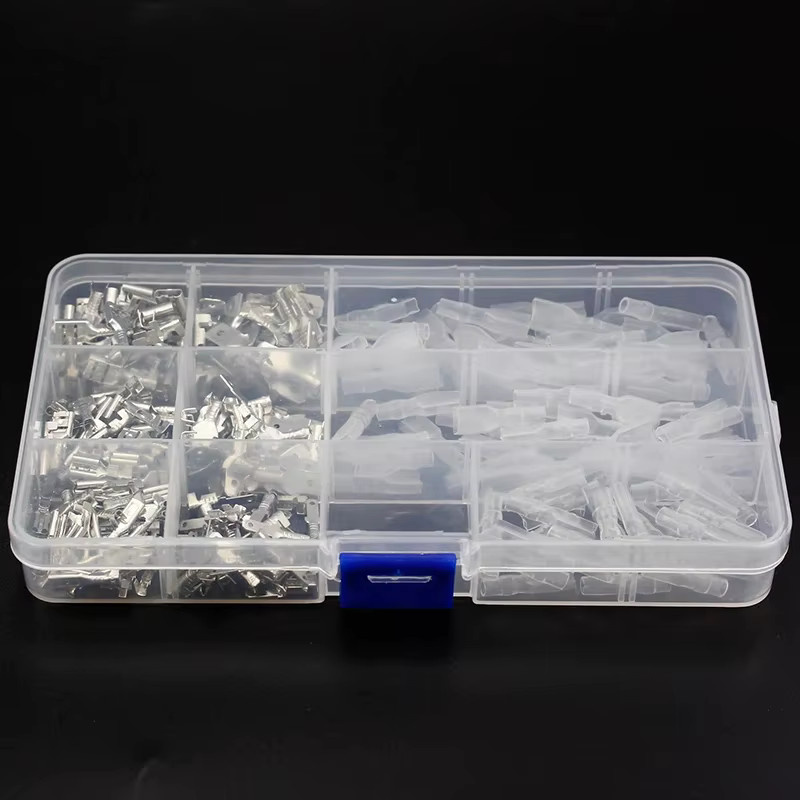 ELECAPITAL 270er Set Crimp-Terminals mit transparenten Isolierhülsen, Spatensteckverbinder männlich und weiblich, 2,8 mm / 4,8 mm / 6,3 mm - Bild 5