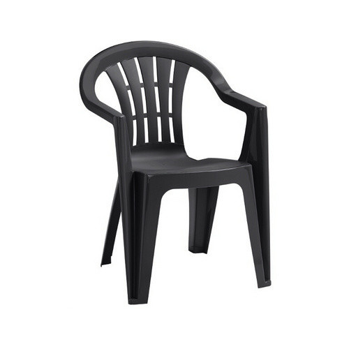 JARDIN Stapelsessel Cuba 4er-Set aus Kunststoff in Grau mit Armlehnen - Bild 2