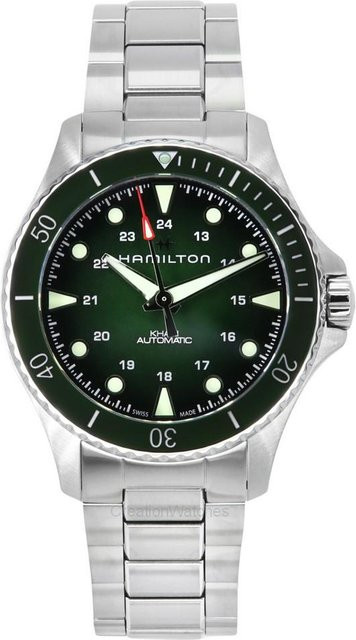 Hamilton Taucheruhr, Automatik, Edelstahl, grünes Zifferblatt, Herren - Bild 1