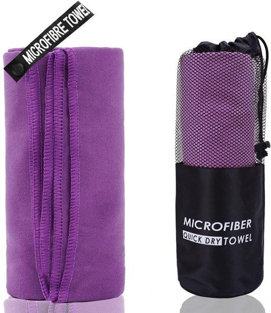 Schnelltrocknendes Mikrofaser-Sporthandtuch von Sporthome in Violett, B/H: 40 x 80 cm - Bild 1