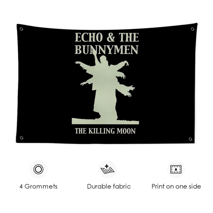 E-ECHO THE BUNNYMEN Flagge als individuelles Banner für Garagentor und Wanddekoration mit Metallschnalle - Bild 3