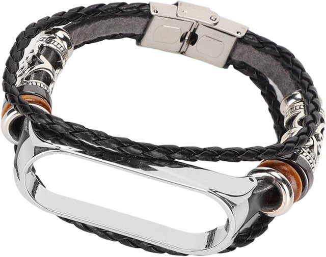 KONNWEI Uhrenarmband Leder, Schwarz, Unisex - Bild 1