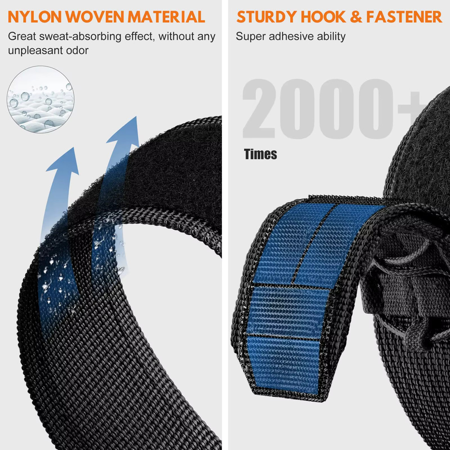 Vwar Uhrenarmband Textil/NATO, Schwarz, Unisex - Bild 1