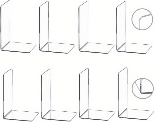 Moderne L-förmige Buchstützen aus transparentem Acryl zur Organisation deines Schreibtischs - Bild 1