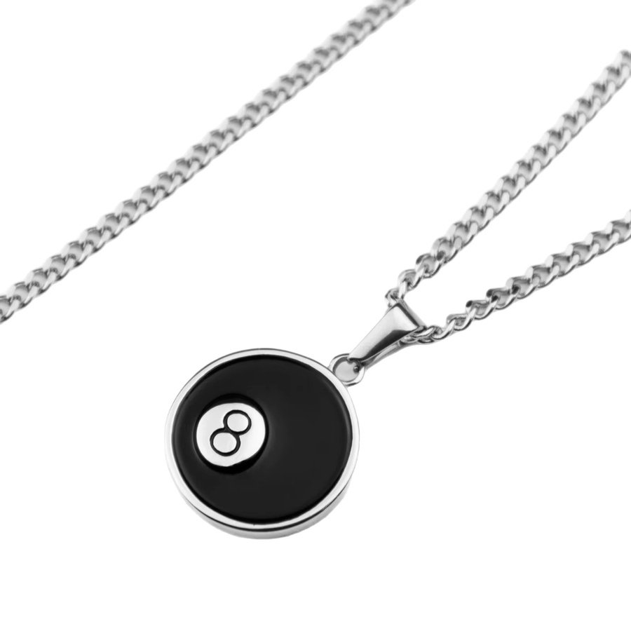YUMEI Halskette, 8-Kugel-Anhänger, Silber, Unisex - Bild 3