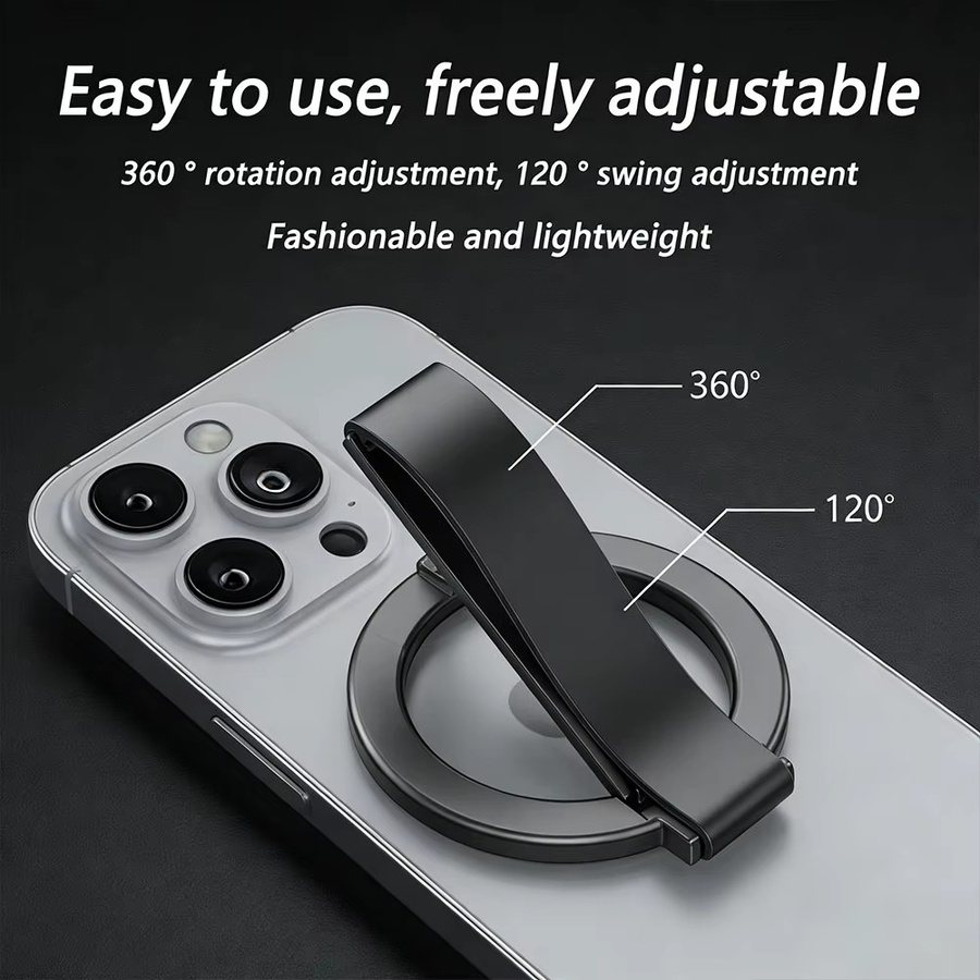 Magnetischer Handy-Ringhalter aus Aluminiumlegierung mit 360 Grad Rotation und 120 Grad Schaukelfunktion für iPhone 12 und neuer, Farben: Orange oder Silber - Bild 4