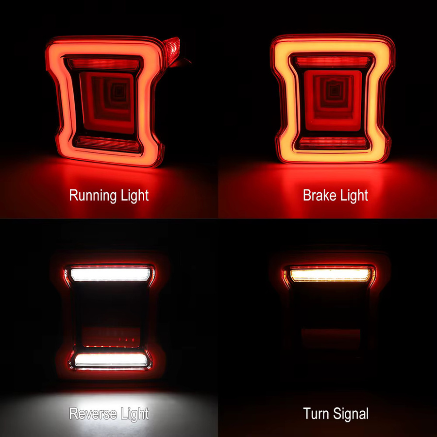 ZHUSILI LED Rückleuchten Set für Jeep Wrangler JK 2007-2018 mit Bremslicht, Rückfahrscheinwerfer und Tagfahrlicht - Bild 5