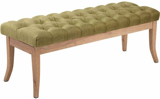 TPFLiving Sitzbank Romeo Chesterfield in Grün mit Stoffbezug, Breite: 120 cm - Bild 1