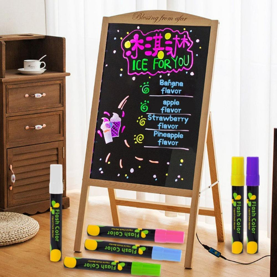 Abwischbarer Flüssigkreide-Highlighter in Grün für Whiteboard und Glasfenster mit Keilspitze - Bild 4