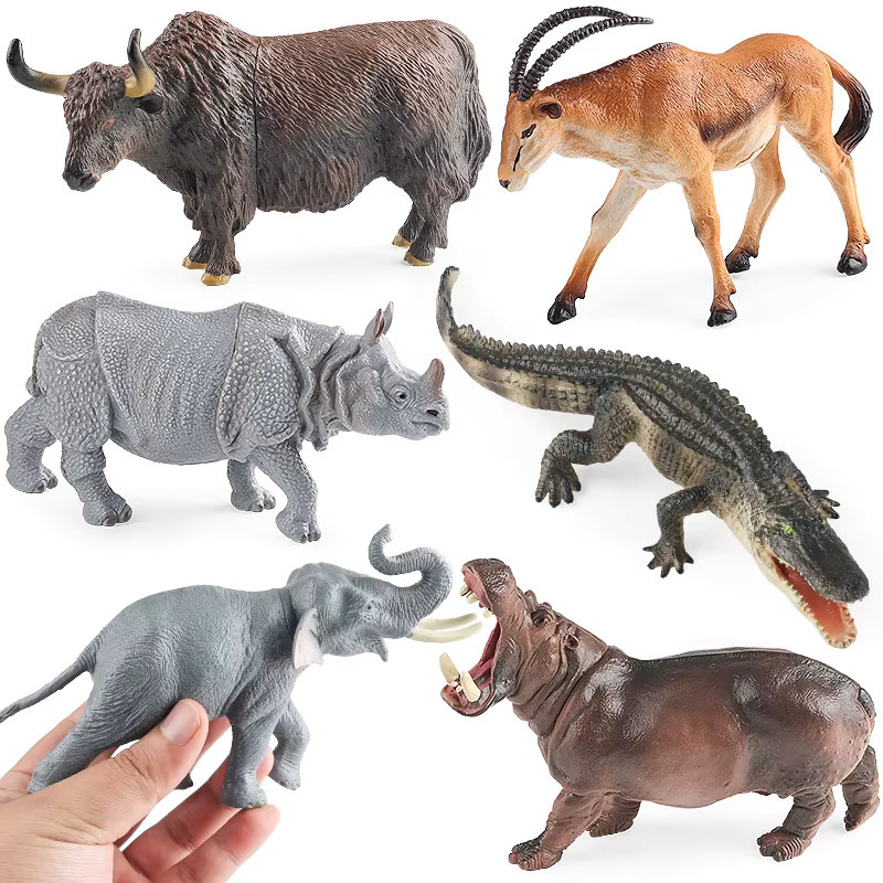 Oenux Afrikanische Wilde Tiere Modellfiguren Set Multicolor für Kinder und zur Dekoration - Bild 2