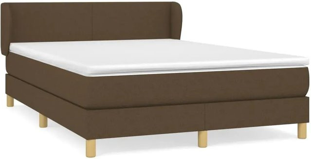 vidaXL Boxspringbett mit Matratze Hybrid-Design in Dunkelbraun, B/T/H: 140 x 190 x 78 cm - Bild 1