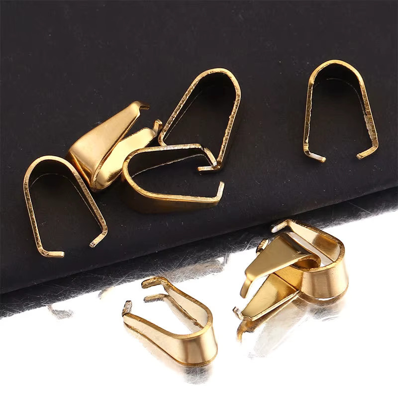 Aiovlo Halsketten-Anhänger Krallenverschlüsse, Edelstahl, Gold - Bild 3