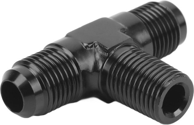TOMTOP 3-Wege T-Adapter aus Aluminiumlegierung, Schwarz matt eloxiert, 6AN auf 1/4 NPT - Bild 1