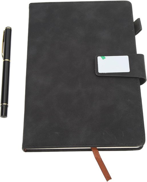 GoolRC A5 Notizbuch mit PU-Leder Einband, Liniertes Papier, Lesezeichenband und Stift in Schwarz und Bunt - Bild 1