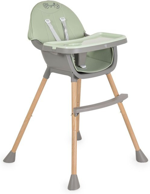 Moni Kinderhochstuhl Biscotti 2 in 1 Kinderstuhl mit Doppeltablett und Anti-Rutsch-Füßen in Grün - Bild 1