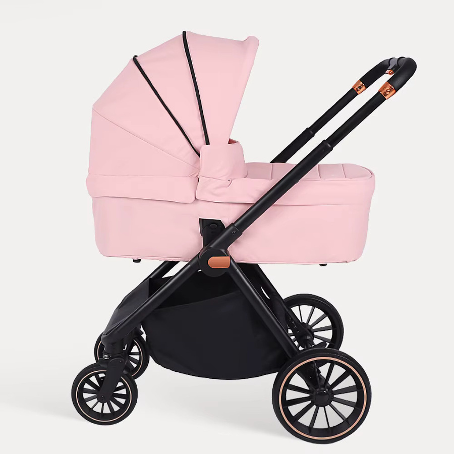 BabyVoyage 2-in-1 Faltbares Reisesystem Kinderwagen mit Aluminiumrahmen in Pink - Bild 3