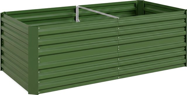 Aosom Outsunny Hochbeet aus Stahl in Grün, steckbares Pflanzbeet für Garten, Balkon und Terrasse, B/T/H: 180 x 90 x 60 cm - Bild 1