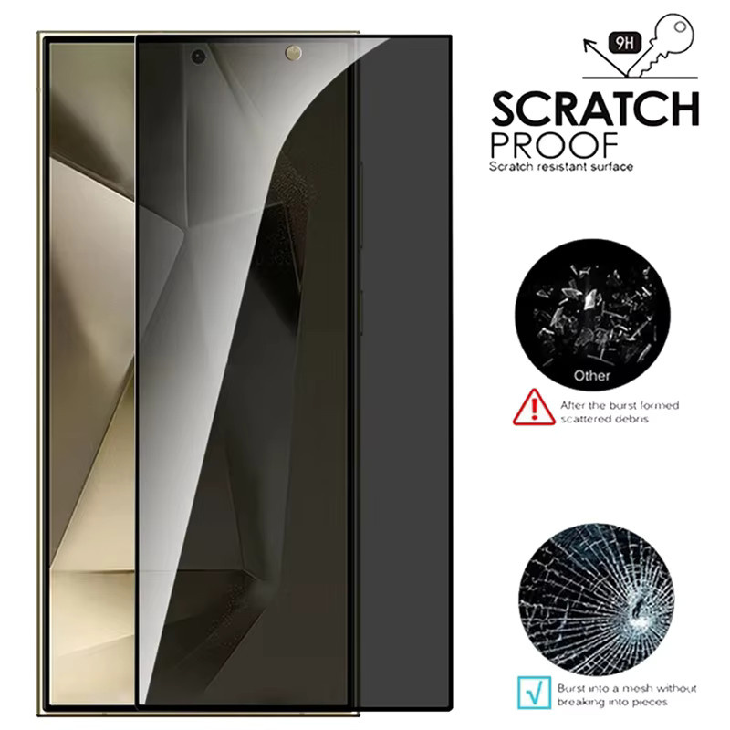 Sichtschutz Panzerglas Schutzfolie für Samsung Galaxy S26 S25 S24 S23 S22 S21 Ultra FE 9H Gehärtetes Glas Anti-Spy Bildschirmfolie Transparent - Bild 4
