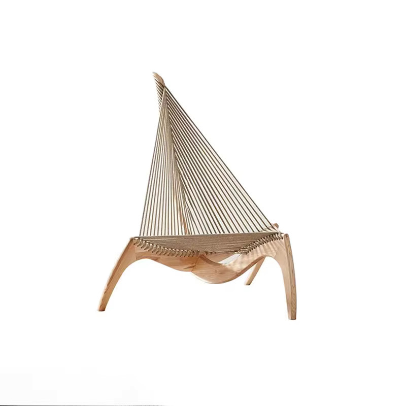 DUTRIEUX Lounge Relax Sessel in Weiß mit Holzgestell aus Esche für dein Wohnzimmer - Bild 4