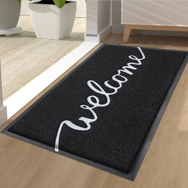 Kitinjoy Eingangstürmatte Schwarz, super saugfähige Fußmatte für den Außenbereich, B/T: 45 x 75 cm - Bild 1